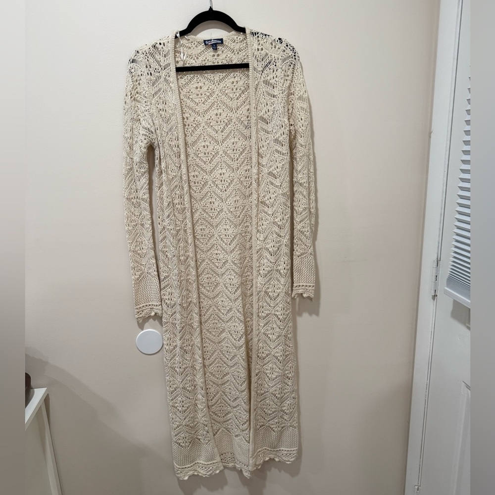 Cream Long Knit Cardigan